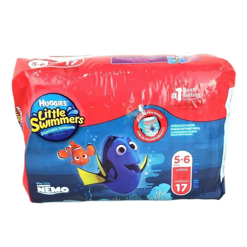 Lot Of 3 Huggies Little Swimmers Swim Diapers, Size 5-6 Large, 17 Ct 51 Total